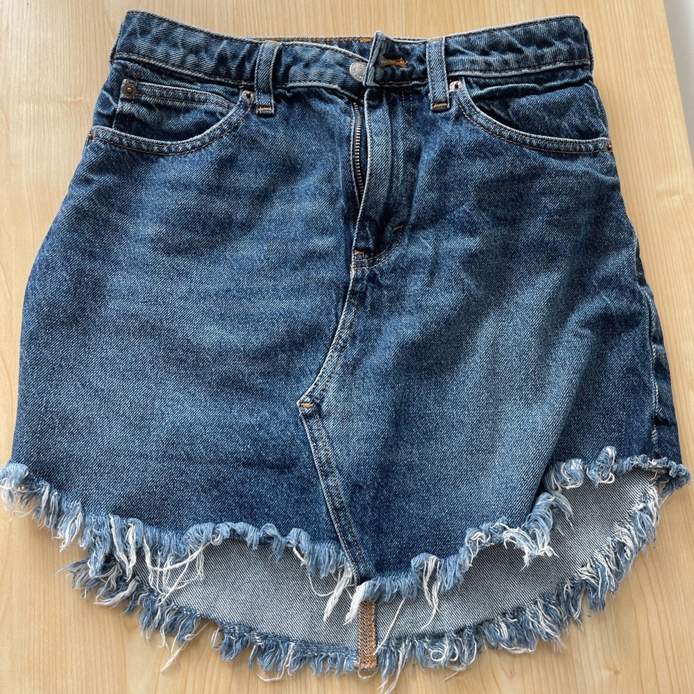 Free People Bailey mini high waisted denim skirt S 26